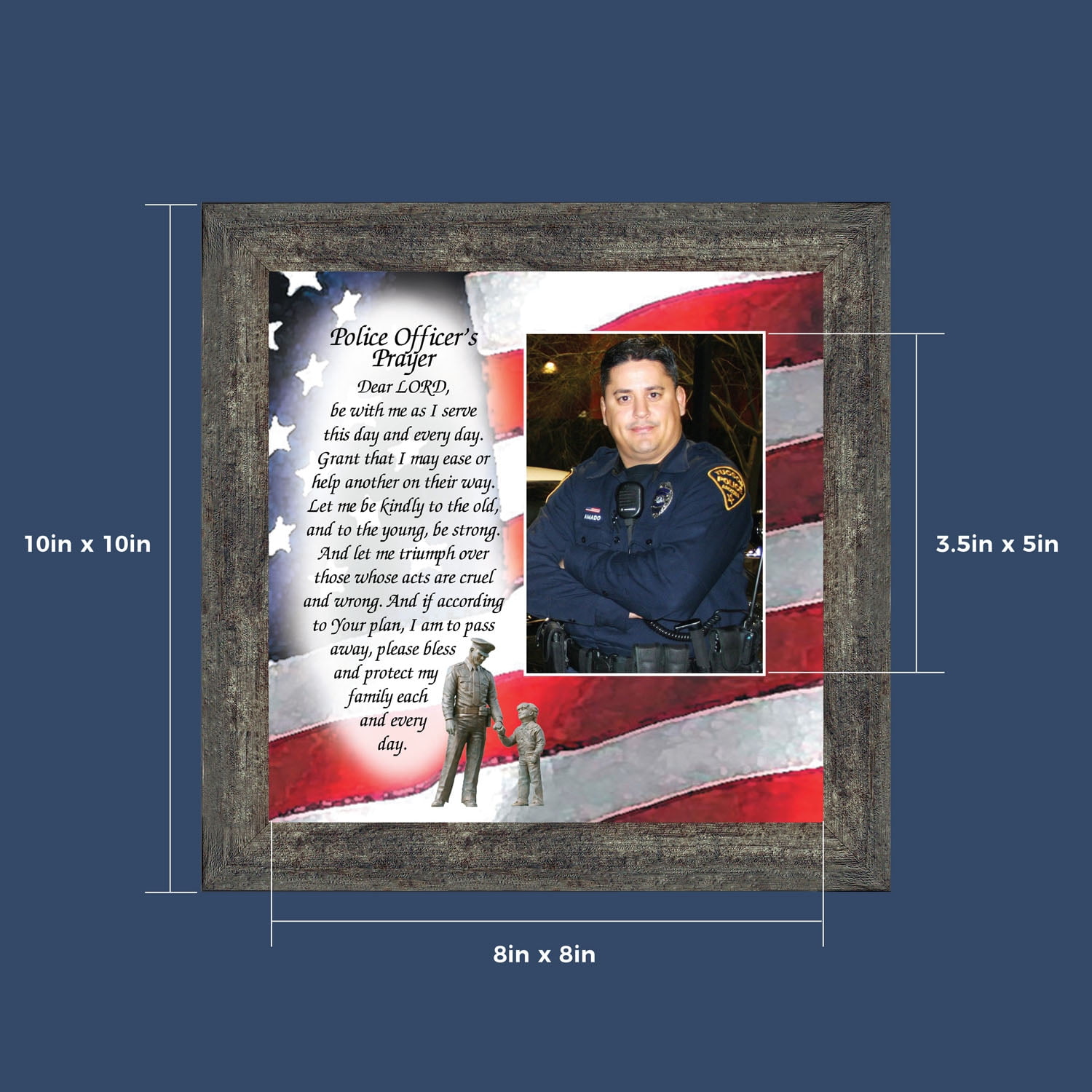 Police Officer Gifts, Law Enforcement Gifts, Police Gifts for Men, Gifts for Cops, First Responders, Sheriff, Deputy or State Police, Picture Framed Wall Art for the Home or Police Station, 6794BW
