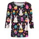 thumbnail image 5 of TaTaai Women's Fashion Easter Print Loose Casual Round Neck Three-Quarter Sleeve T-Shirt Pullover Gift, 5 of 6