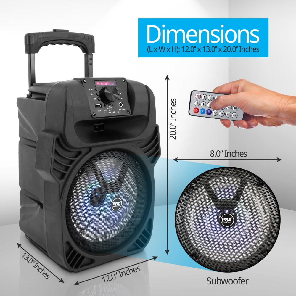 Pyle PPHP844B Portable Bluetooth Speaker System w/ Flashing Party Lights(4 Pack)