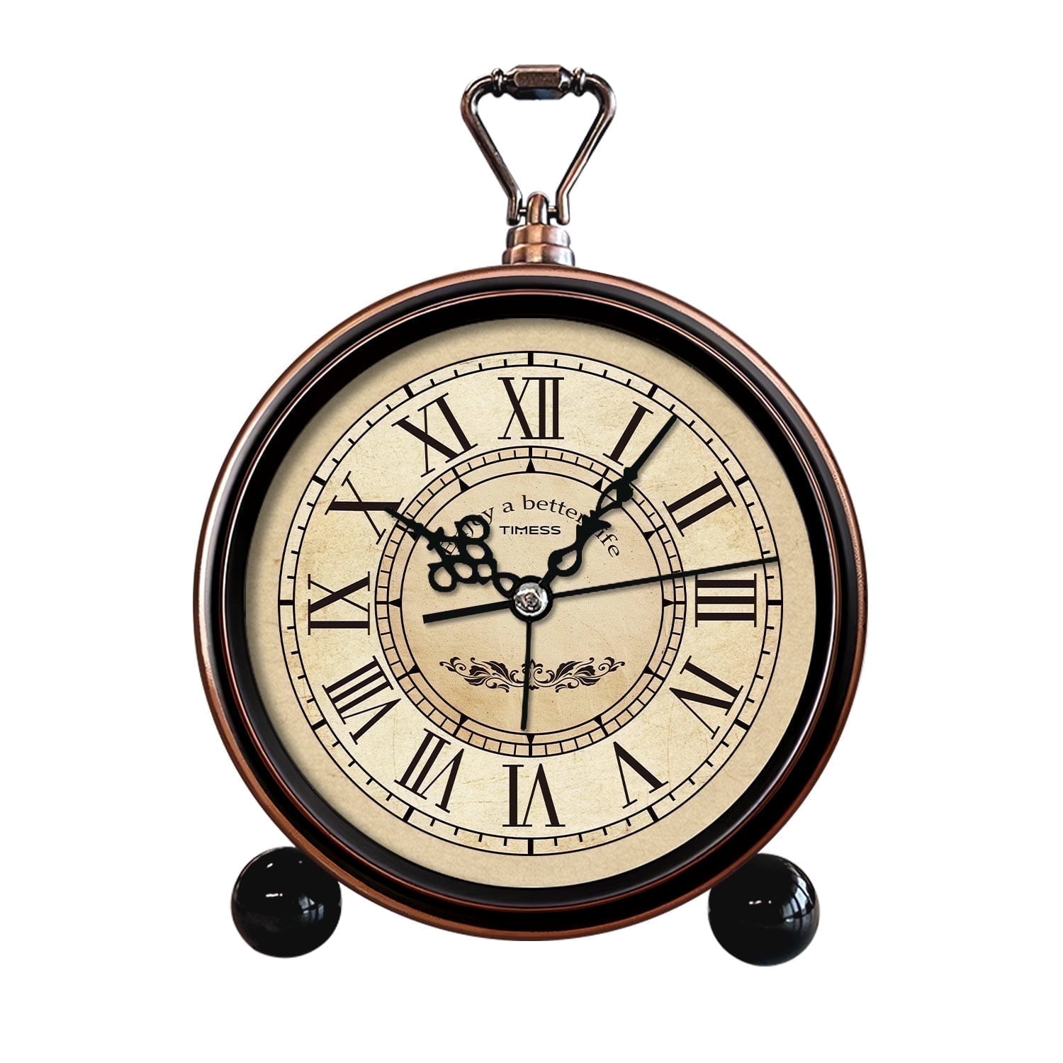 TIMESS Quartz Analog Vintage Alarm Clocks, Chime Shutoff image