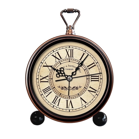 TIMESS Quartz Analog Vintage Alarm Clocks, Chime Shutoff