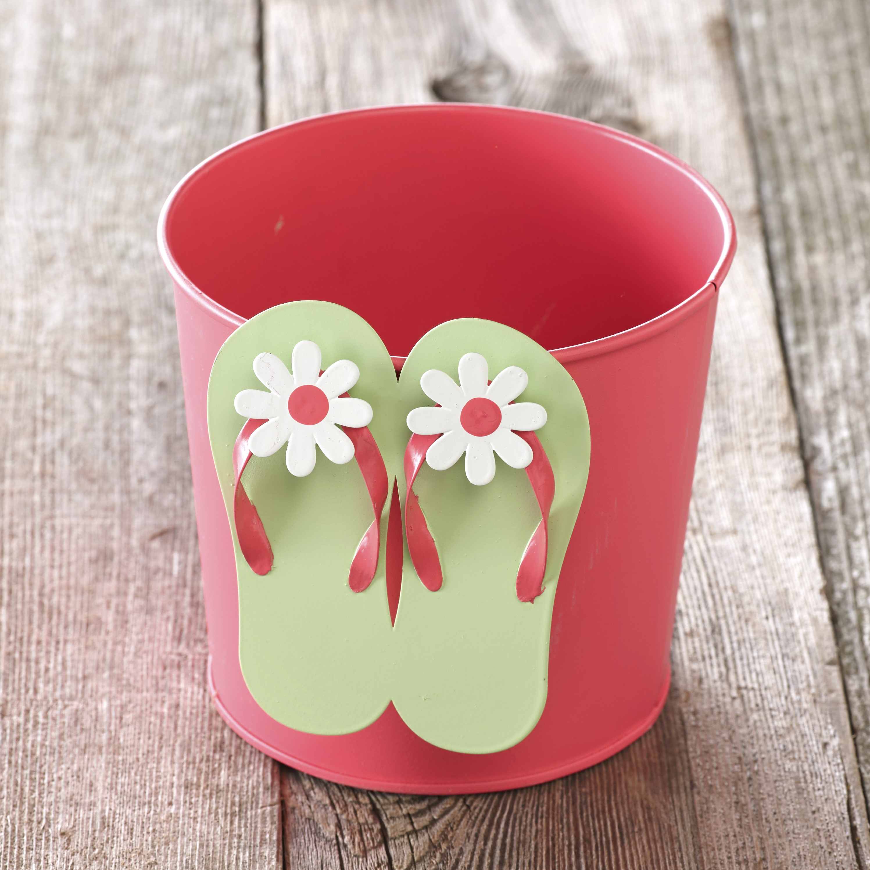 Flip Flop Gardening Planter Coastal Style Landscaping Accent Pink