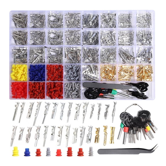 RUISINERY 950pieces Electrical Pin Connectors Car Wire Terminals Connector Pin 1/1.5/1.8/2.2/2.8/3.5mm Automotive Pin Connector