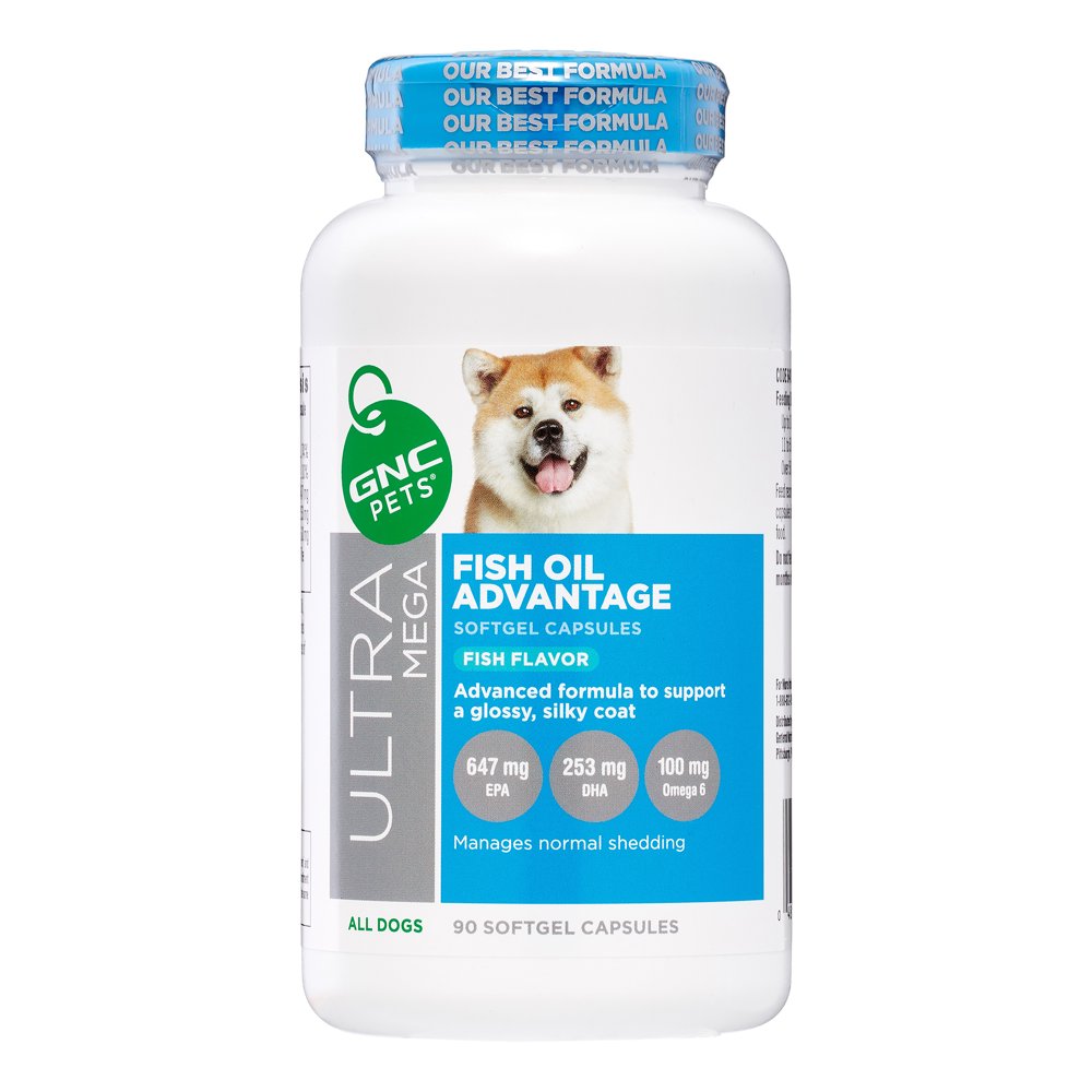 GNC Pets Ultra Mega Fish Oil Advantage Supplement for Dogs, Fish Flavor