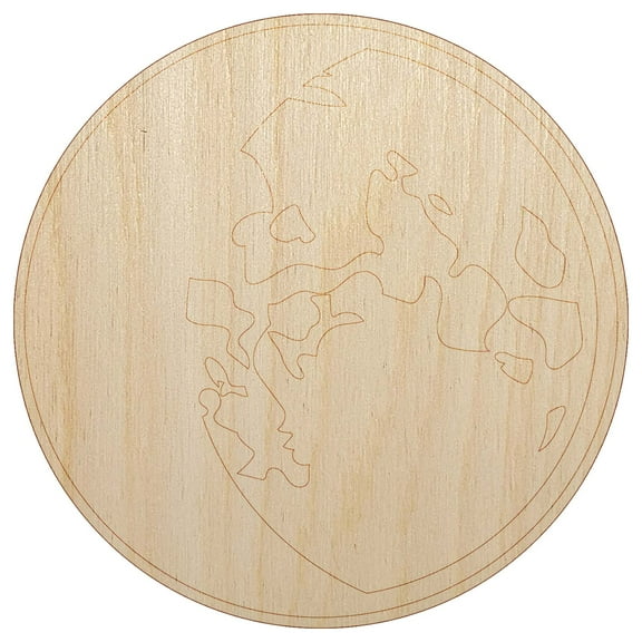 Waxing Gibbous Moon Phase Wood Shape Unfinished Piece Cutout Craft DIY Projects - 4.70 Inch Size - 1/8 Inch Thick