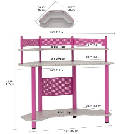 Calico Designs - Corner Computer Desk - Pink