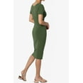 thumbnail image 4 of TheMogan Robe Midi Moulante en Jersey de Coton Extensible à Manches Courtes pour Femmes, 4 of 6
