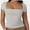 White, variant on Women Square Neck Crop Top Short Sleeve T Shirts Slim Fitted Tops Cute Summer Basic Tees Trendy
