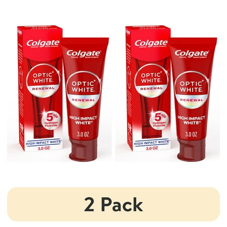 (2 pack) Colgate Optic White Renewal Teeth Whitening Toothpaste, Mint, 3 oz Tube