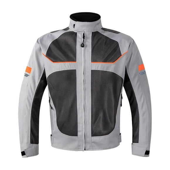 Chaqueta de moto de verano Chaqueta de motociclista Malla transpirable Protección de carrera Gris 4XL