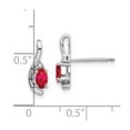 thumbnail image 3 of Real 14kt White Gold Ruby and Diamond Post Earrings; for Adults and Teens; for Women and Men, 3 of 3