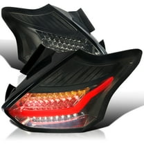 Spec-D Tuning Smoke LED Bar Tail Lights Compatible with 2015-2018 Ford Focus Se/St/Titanium Hatchback, 2016-2018 Ford Focus Rs Hatchback, Left   Right Pair Assembly