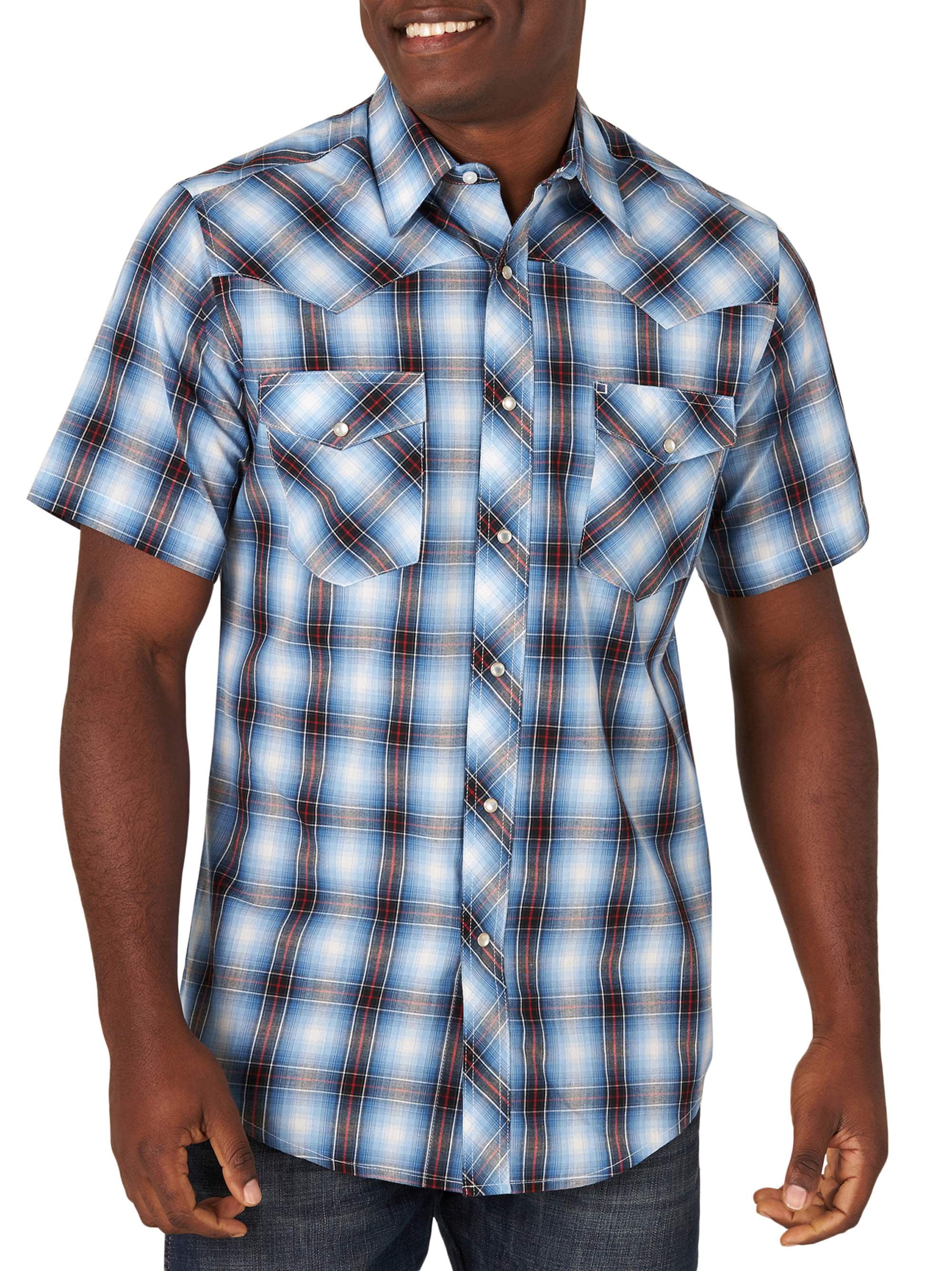 Wrangler Men's Short Sleeve 2 Pocket Western Shirt - Walmart.com
