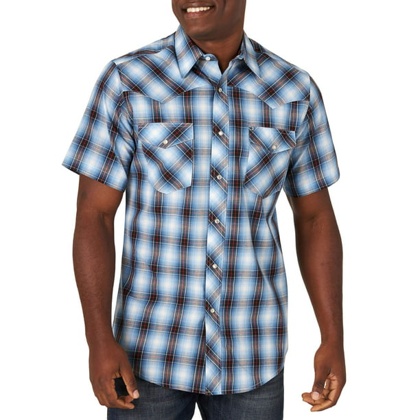 Wrangler Men's Short Sleeve 2 Pocket Western Shirt 