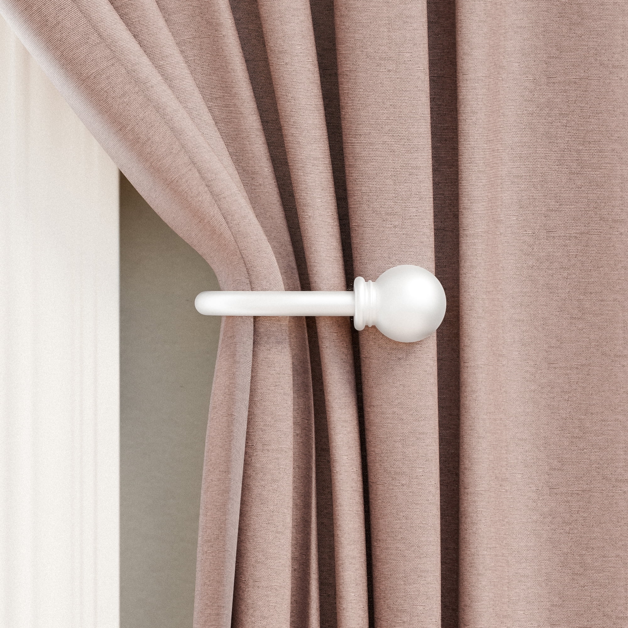 Mainstays White Ball Curtain Rod Holdbacks (2 Count)