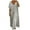Grey, variant on Meichang Cotton Linen Dresses for Women Sexy V Neck Short Sleeve Tiered Dresses Solid Loose Fit Maxi Dresses Lightweight Summer Long Dresses Army Green XL