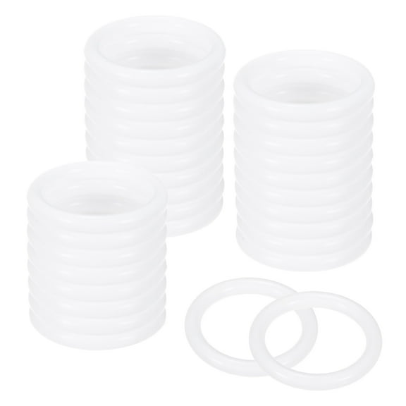 Uxcell 30 pack Dream Catcher Rings, 1.1" Plastic Macrame Wreath Floral Round Rings for DIY Wedding Wreath White 0.14 inch