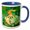Blue/White, variant on 3drose, Fantail Goldfish with Green Bubbles Vector, 15oz Two-tone Red Mug