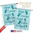 thumbnail image 3 of Breeze Decor 15092 Hope, Faith, Courage 2-Sided Vertical Impression House Flag, Teal - 28 x 40 in., 3 of 3