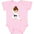thumbnail image 3 of Inktastic Karate Girl, Cute Girl, Black Belt, Brown Hair Girls Baby Bodysuit, 3 of 5