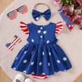 thumbnail image 6 of HAYIMI Outfit Sets Independence Day Baby Girl Outfit Sleeveless O-Neck Star Dress With Patriotic Heart Embroidery Bodysuit Romper Summer Lightweight Clothes Sets Versatile for Play, 6 of 6