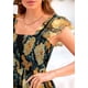 thumbnail image 5 of Vestido PRETTYGARDEN Floral Negro y Amarillo, Midi sin Mangas, Talla L, 5 of 8