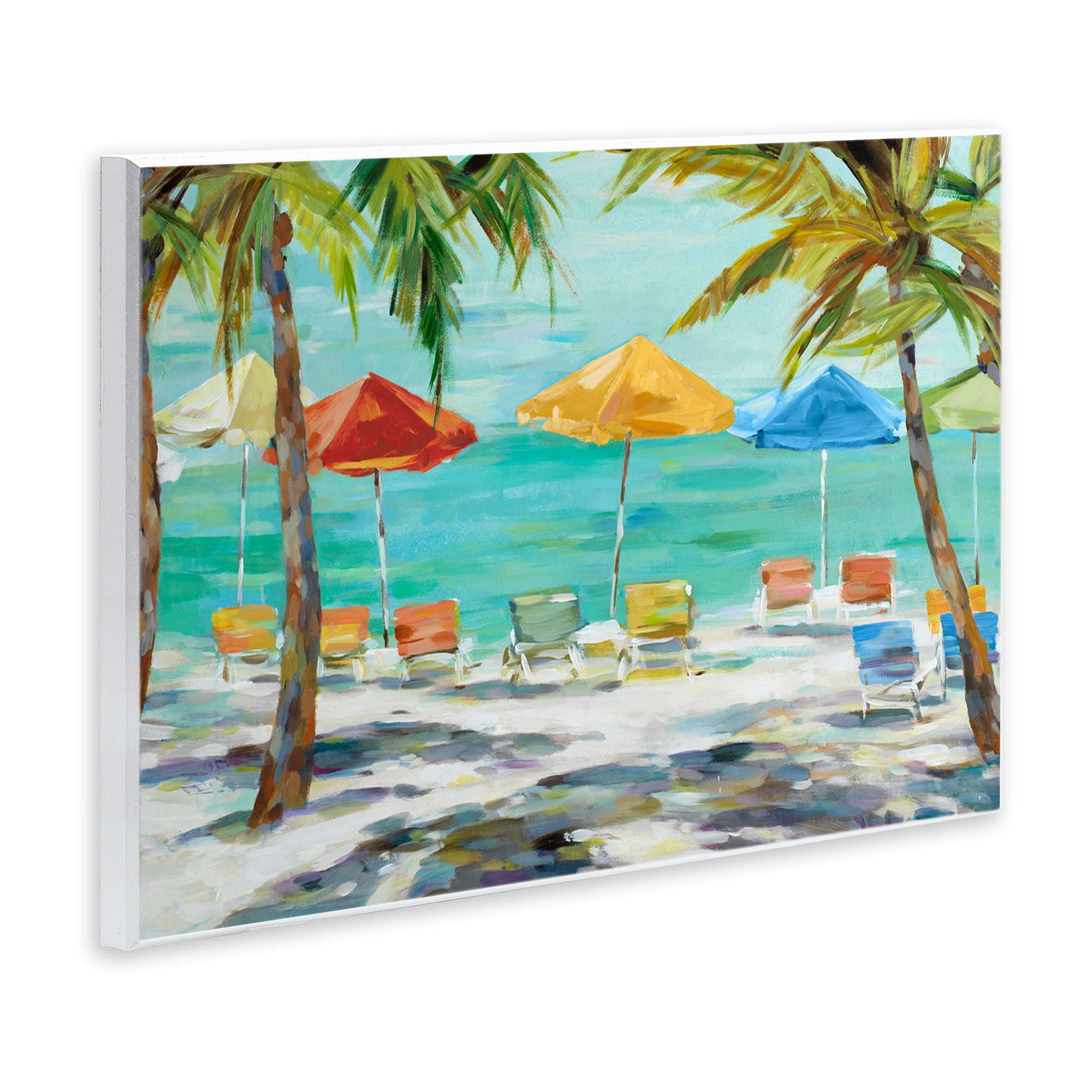 Stupell Industries Umbrellas Under the Palms Wall Plaque Art, design by Lorenzo Collective