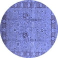 thumbnail image 1 of Ahgly Company Machine Washable Indoor Round Oriental Blue Industrial Area Rugs, 3' Round, 1 of 4