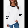 thumbnail image 4 of Camisetas de Larga para Mujer, Camisetas Casuales con Cuello Redondo y Bloques de Color, Ropa de Moda de Otoño, Conjuntos Modernos XL, 4 of 8