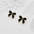thumbnail image 3 of Fatay-T Gold Bow Earrings for Women Teen Pink Bowtie Dainty Long Tassel Drop Stud Trendy Statement Jewelry Gift, 3 of 7