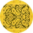 thumbnail image 1 of Ahgly Company Indoor Round Abstract Yellow Modern Area Rugs, 7' Round, 1 of 4