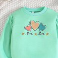 thumbnail image 4 of TOWED22 Infant Baby Girl Fall Clothes Toddler Winter Outfits Ruffle Sleeve Sweatshirts Bell Bottom Pants Headband Set,Mint Green,7-8 Y, 4 of 5