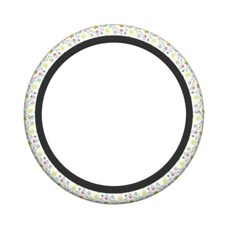 XMXY Car Steering Wheel Cover, Drawing Pattern Texture Design Non-Slip Jeep Truck Universal Elastic Steering Wheel Protector 15 inch