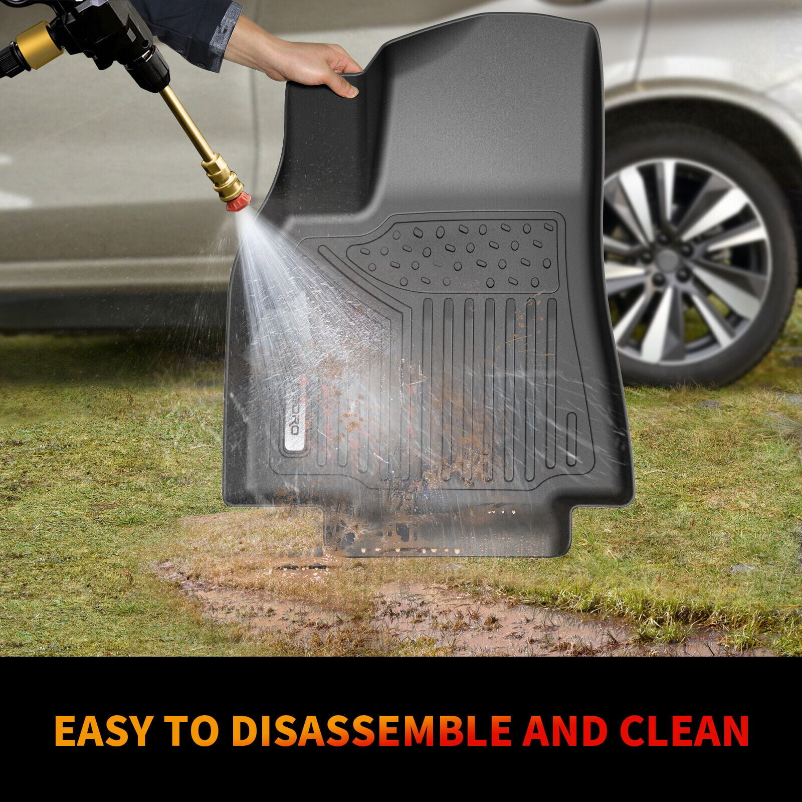 RVNI Floor Mats for Honda CR-V 2023-2024/Hybrid TPE Floor Liners 1st and 2nd Row Full Set Liners