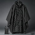 thumbnail image 4 of ZGRBOU Unisex Rain Poncho Fashion Polka Dot Hooded Waterproof Raincoat Lightweight Hiking Loose Rain Jacket, 4 of 4