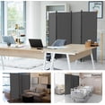 thumbnail image 6 of Room Divider 88" W Portable Room Dividers and Folding Privacy Screens, 4 Panel Room Divider w/ 3 Wider Feet Portable Wall as Dressing Screen Wall Divider for Home Bedroom Children's Room，Grey, 6 of 18