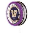 thumbnail image 2 of University of Washington 19" Double Neon Wall Clock, 2 of 5