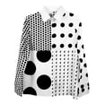 thumbnail image 3 of Oplxuo Button Down Shirts for Women Long Sleeve Tops V Neck Blouses Business Casual Outfits Loose Fit, 3 of 4