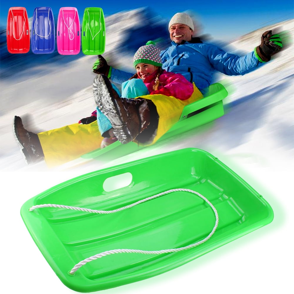 N&F Snow Sled with Rope Snow Sled for Kids and Adults Large Toboggan for Snow Winter Snow Sledding Plastic Sled Outdoor Grass Dune Game 