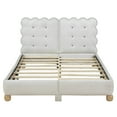 thumbnail image 6 of Euroco Upholstered Full Size Platform Bed with Headboard, Beige, 6 of 14