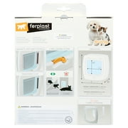Ferplast Plastic 2-Way Locking Cat & Dog Door, White, Small