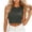 Gray, variant on Women's Round Neck Pineapple Waffle Knit Crop Tank Tops Back Tie Knot Open Back Casual Sleeveless Blouses for Summer Daily Wear