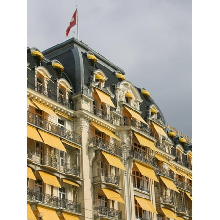 Le Montreux Place Hotel on Lake Geneva, Montreux, Swiss Riviera, Vaud, Switzerland Print Wall Art By Walter (Best Places To Visit In Geneva Switzerland)
