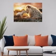 thumbnail image 6 of AIOE Christian Canvas Wall Art Lion of Judah Pictures Wall Decor Lion and Lamb Painting Artwork Christ Religious Home Decoration for Church Living Room Office Unframe: 12x8in, 6 of 7