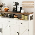 thumbnail image 3 of Vabches 51'' Large Sideboard Buffet Cabinet, Farmhouse Kitchen Buffet Cabinet with Charging Station, Storage Drawers and Adjustable Shelf, Wood Coffee Bar Cabinet for Living Room, 3 of 9