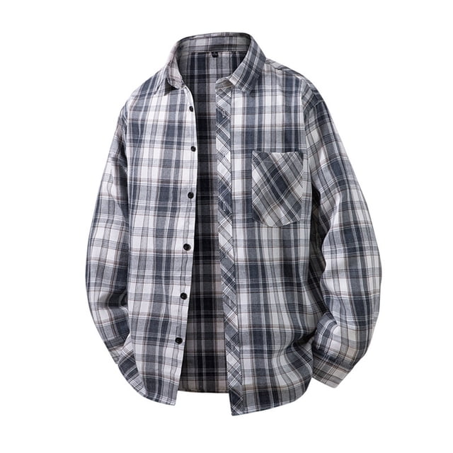 Chemise Décontractée à Manches Longues à Carreaux pour Hommes avec Col Classique pour Usage Quotidien et Style Polyvalent