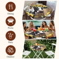 thumbnail image 7 of Farmhouse Cow Round Tablecloth, Fitted Table Cover with Elastic for 55"-60" Round Tables, Pastoral Sunflower Botanical Brown Wooden Table Cloth Outdoor Indoor Dinning Party Waterproof Tablecloths, 7 of 7