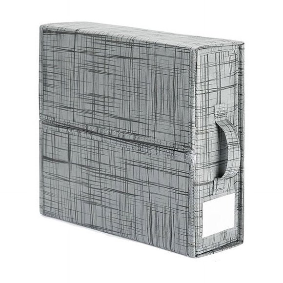 Nvzi Bed Sheet Organizers and Storage, Foldable Bedding Storage Box Container with Window and Label, Linen Closet Organizer Folder for Blanket, Duvet Cover Set, Bed Sheet Set - Light Grey