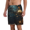 thumbnail image 2 of Rocae Magical Library Butterfly Night for Men's Beach Shorts Casual Elastic Waist Drawstring Summer Beach Shorts,S-3XL-Small, 2 of 6