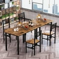 thumbnail image 3 of Cvortll Dining Table for 2, Wooden Dinner Table Sets, 3-Piece Industrial Rectangle Dinette Set for Dining Room, Small Space, Brown, 3 of 7